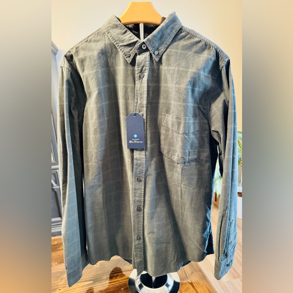 NWT Ben Sherman Canopy Green Plaid Casual Button Down Shirt Size L